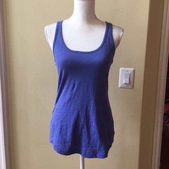 Cynthia Rowley Blue Racerback Tank Top - Picture 1 of 4